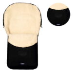 NORTH POLE natural wool baby footmuff / sleeping bag – BLACK, Zaffiro