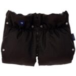 Warm merino wool stroller gloves – BLACK, Zaffiro