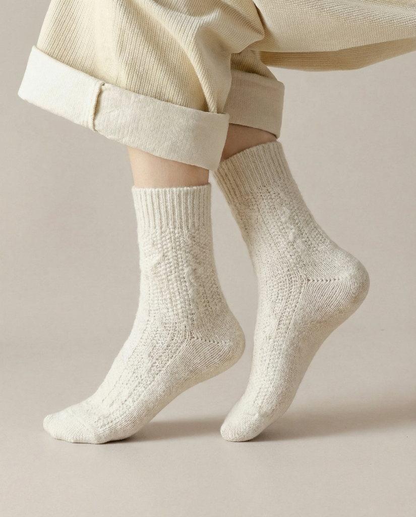 New Zealand sheep wool socks – WHITE, WoolLando