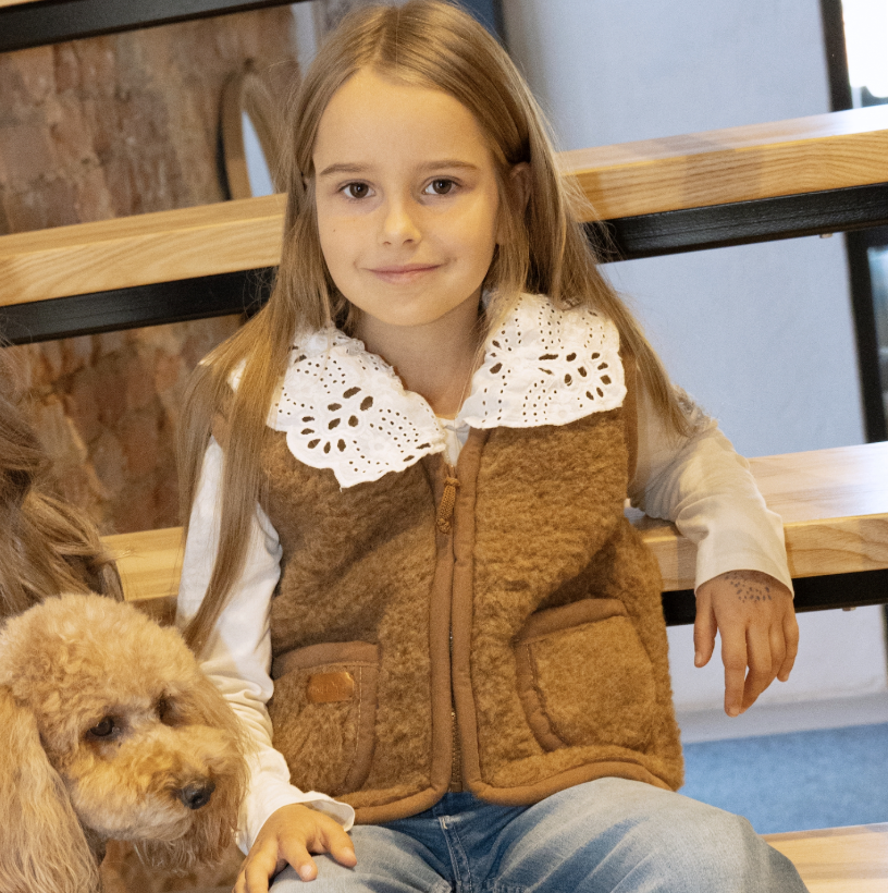 Children’s camel wool vest, WoolLando