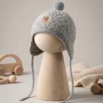 Children’s grey lamb wool hat with pom-pom – Zaffiro