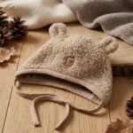 Children’s brown lamb wool hat with ears, Zaffiro