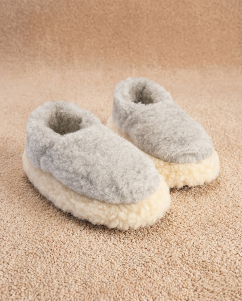 Merino wool ankle boot slippers PELENĖ, WoolLando