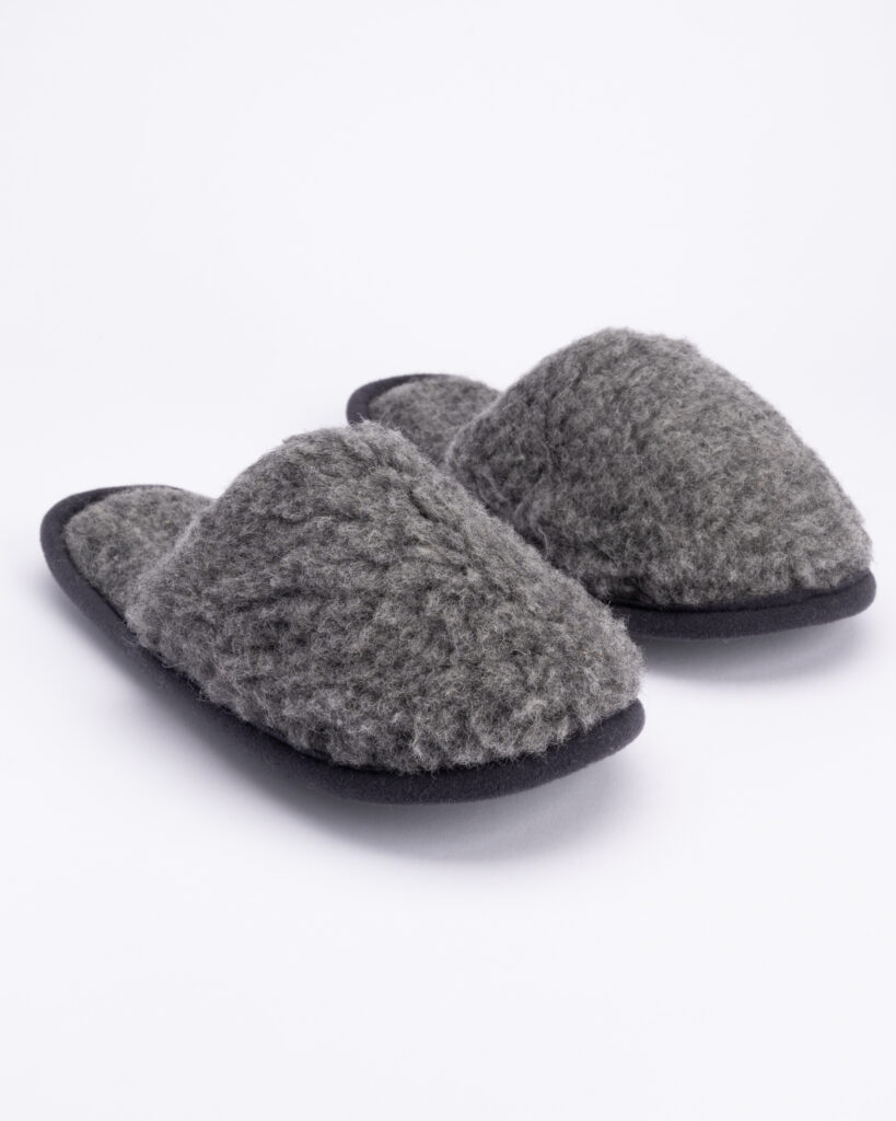 Grey Merino wool slippers GREY, WoolLando