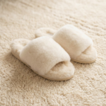 Women’s natural fur slippers VELA, WoolLando