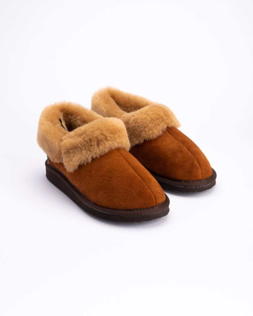 Women’s natural fur leather ankle boots NELA, WoolLando