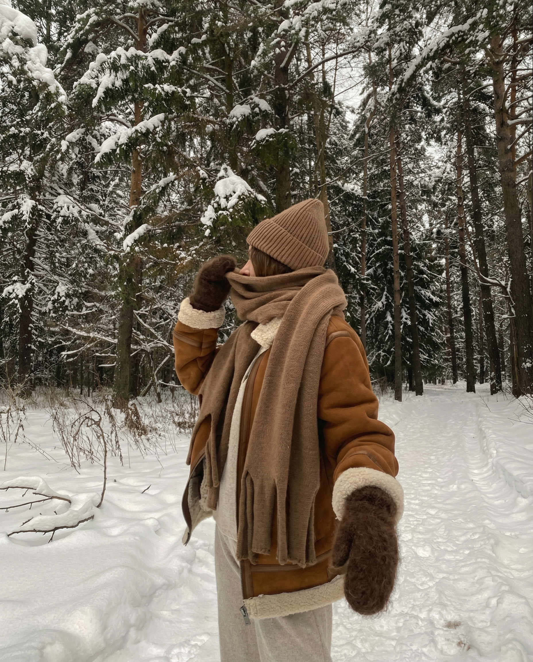 Brown unisex mittens made of 100% dog wool – WoolLando