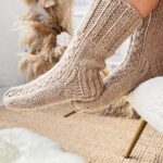 Handmade sheep–dog wool cream socks, WoolLando